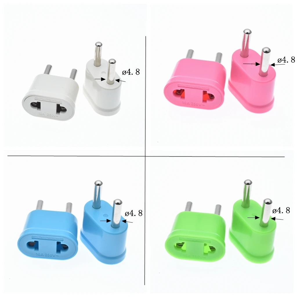 1pc US To EU Plug Power Adapter White Travel Power Plug Adapter Converter Wall Charger