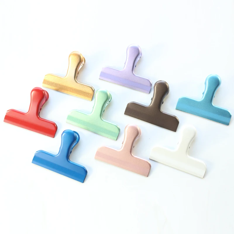 Domikee watercolor metal office school colored office school flat mouth memo clip stationery,fine student organizing paper clip