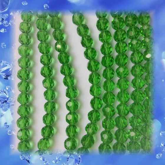 

10mm Size 10strand Grass Green Cristals 32 Faceted Ball Beads For Handcraft