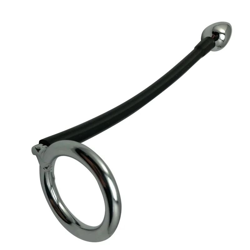 Male metal Anal hook butt Plug with penis stainless steel Cock Ring Massager ball Prostate Stimulation erection Sex Toys