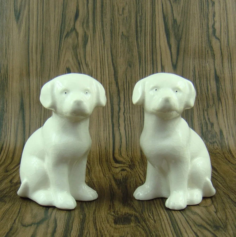 Porcelain Labrador Puppy Miniatures Handmade Ceramics Whelp Dog Sculpture Pet Souvenir Decor Art and Craft Ornament Accessories