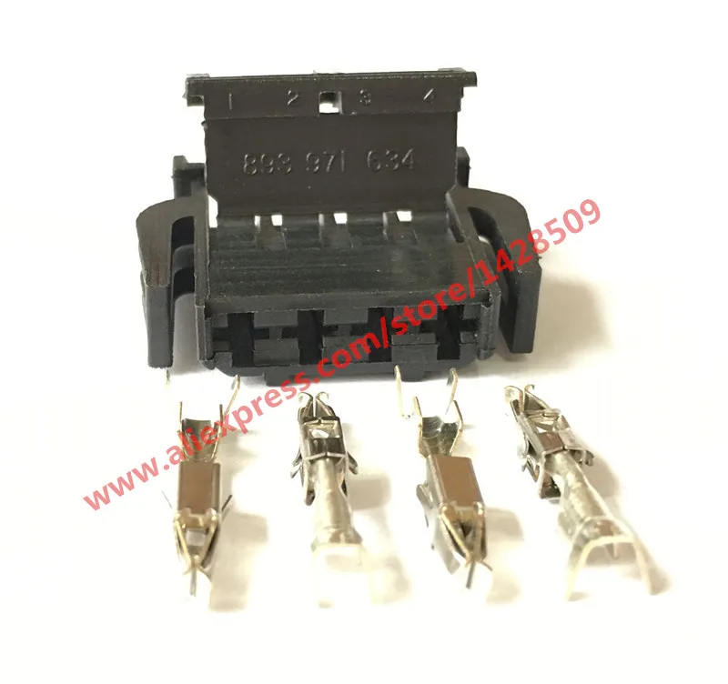 1 Set 4 Pin 893 971 634 Female Auto Connector With Terminals 893971634 For VW