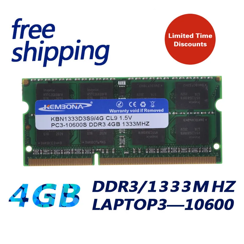 

KEMBONA Computer so-dimm laptop ddr3 4gb 1333mhz pc10600 204PIN SODIMM work for all motherboard original chips