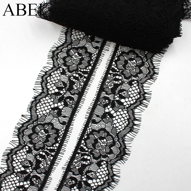 5.8cm 3meters Quality Nylon Black Eyelash Lace Ribbon DIY Lace Trims Fabric Garments Clothing Wedding Party Dress Accessories