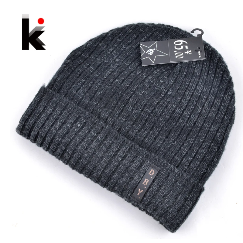 Mens skullies designer hats bonnet winter beanie knitted wool hat plus velvet skullies Thicker mask Fringe beanies for men