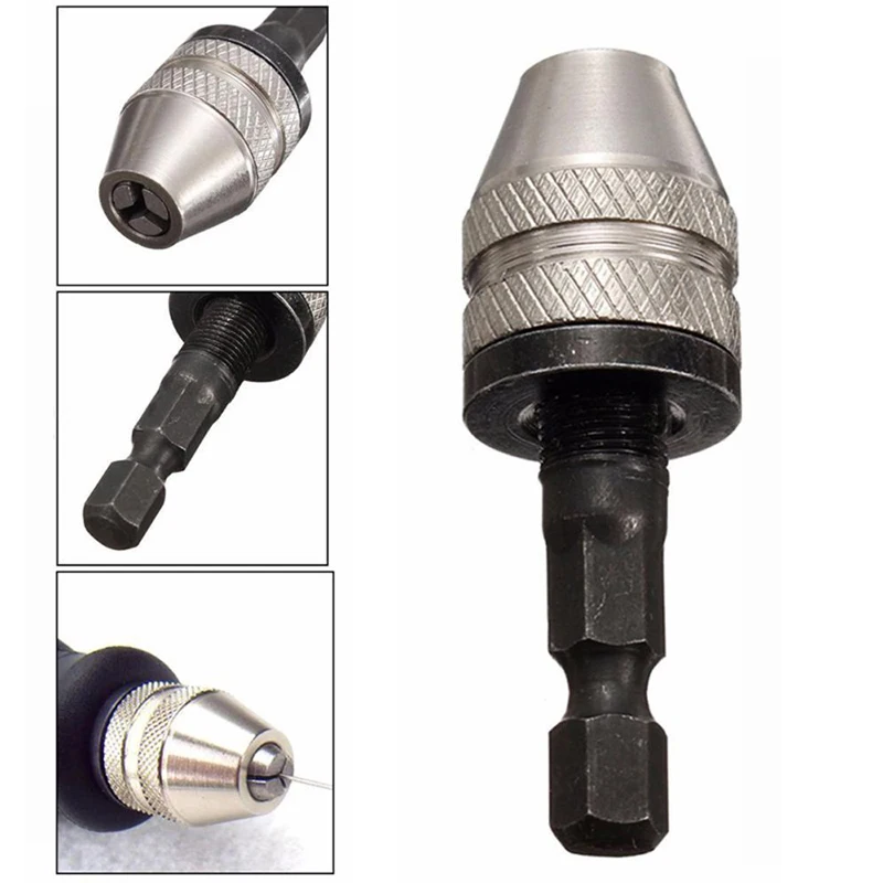 1PCS Quick Change Convertor Adapter Tool Chuck Hex Shank Hand Keyless Drill Bit