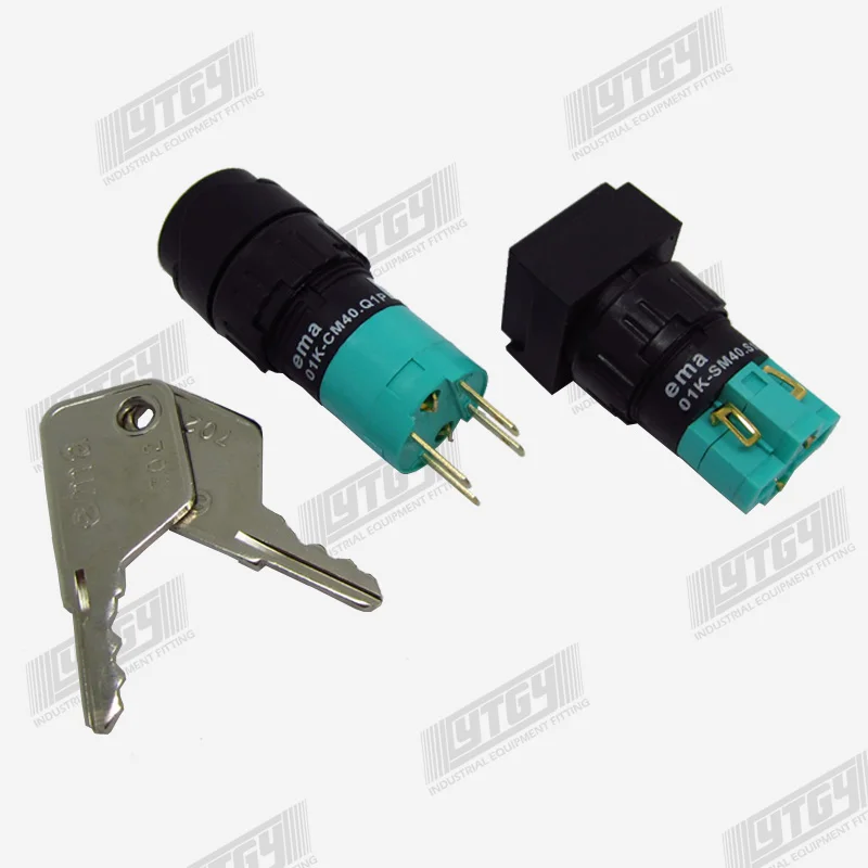 Imports EMA key switch 16mm Rectangle / circle / square 01K-RM40  01K-RA40  01K-CM40  01K-CA40  01K-SM40  01K-SA40 1a1b--10PCS