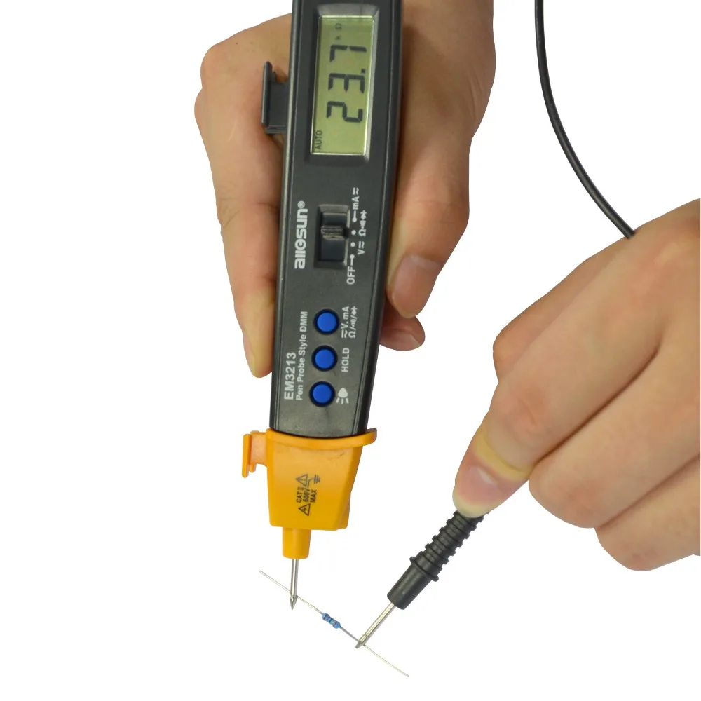 all-sun EM3213 3 1/2 Dight LCD display pen probe digital multimeter integrated test lead tester 20-200mA autorange multimeter