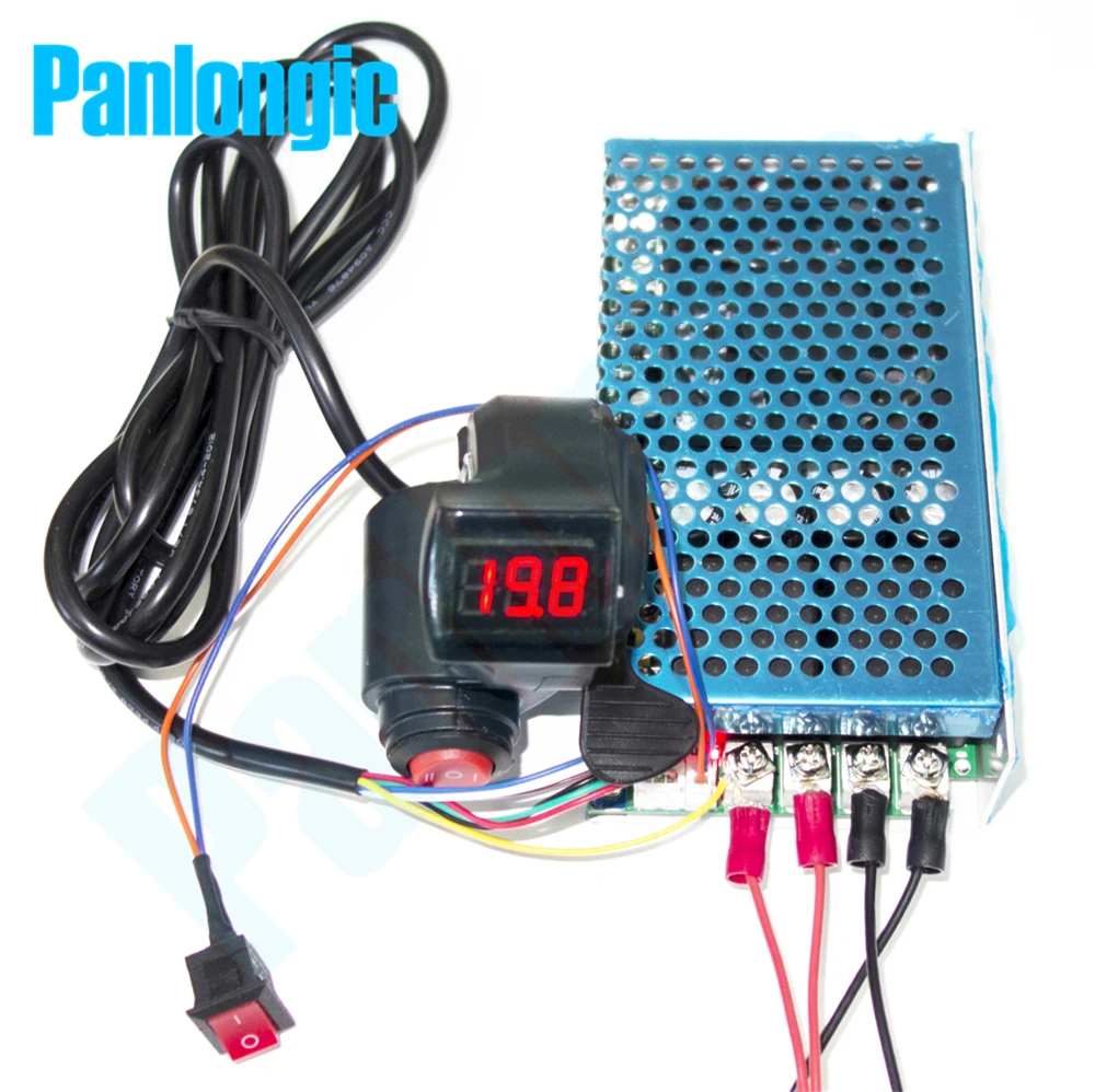 Panlongic Thumb Hall Throttle 100A 5000W Reversible PWM DC Brush Motor Speed Controller 12V 24V 36V 48V Soft Start Voltmeter