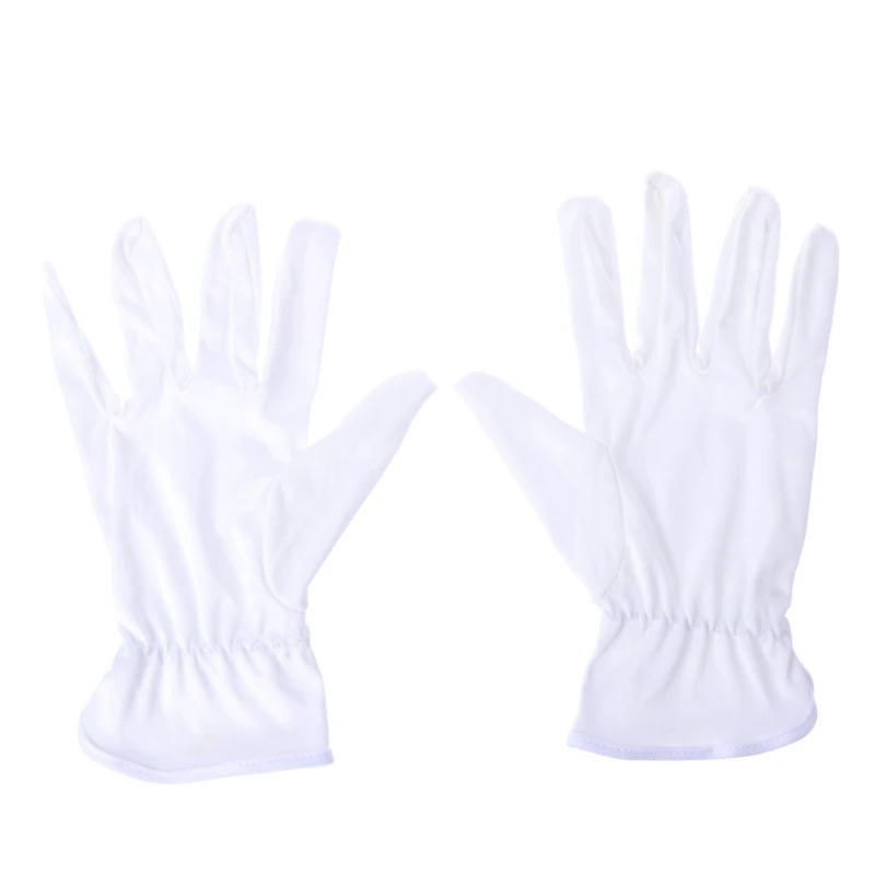 1 Pair White Cotton Lisle Work Gloves Lightweight Gloves For Inspection Jewelry