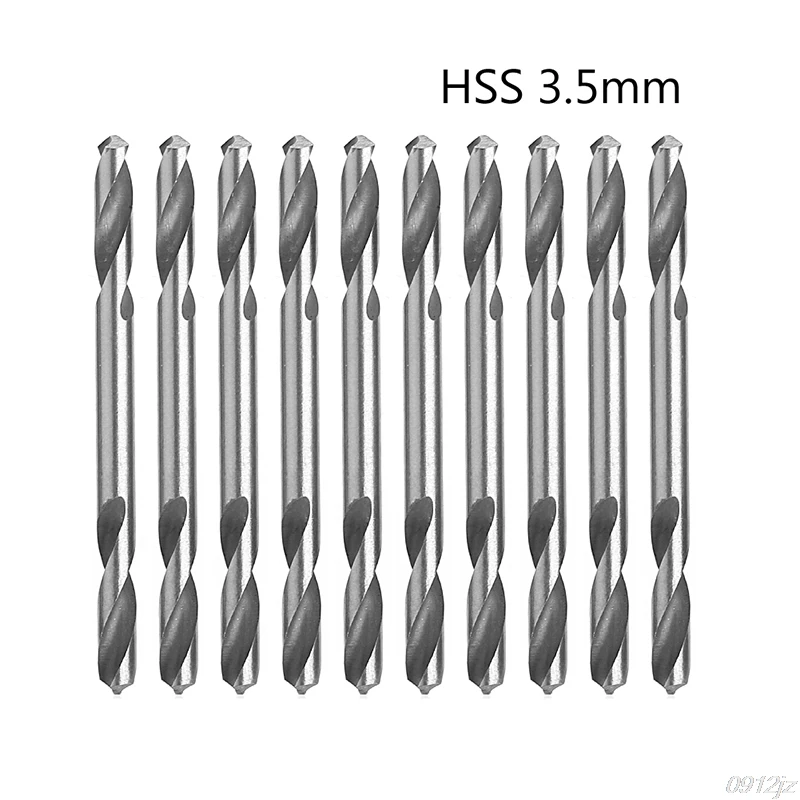 10Pcs/Set 3.5mm HSS Double Ended Spiral Torsion Drill Tools Drills #319