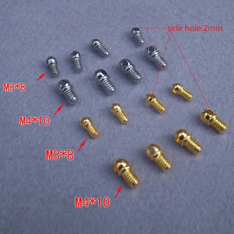 100pieces/lot M3x8mm M4x8mm m4x10mm eye screw with 2mm side hole lighting hardware crystal fittings accessories