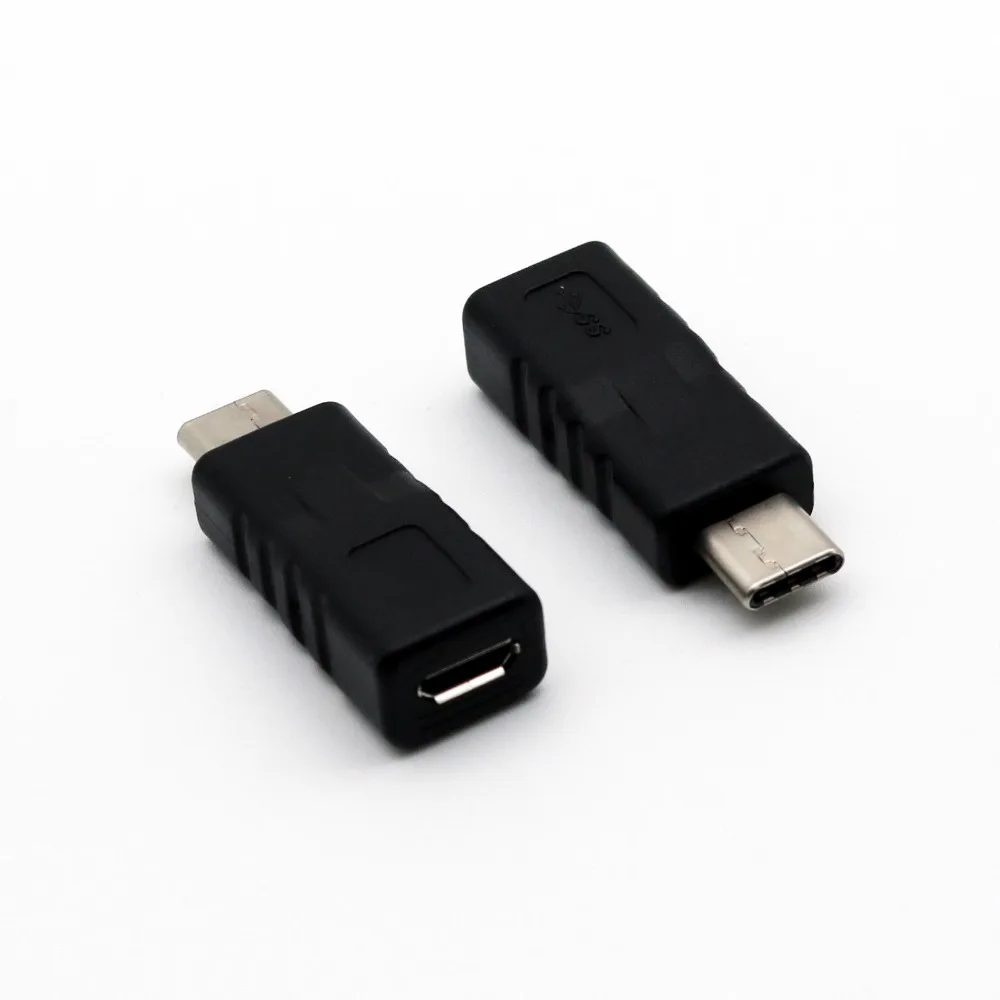 

10x Micro USB Female to USB 3.1 Type C Male Plug Connector Data Charging Adapter Micro Female to Type C Male Adapter Black