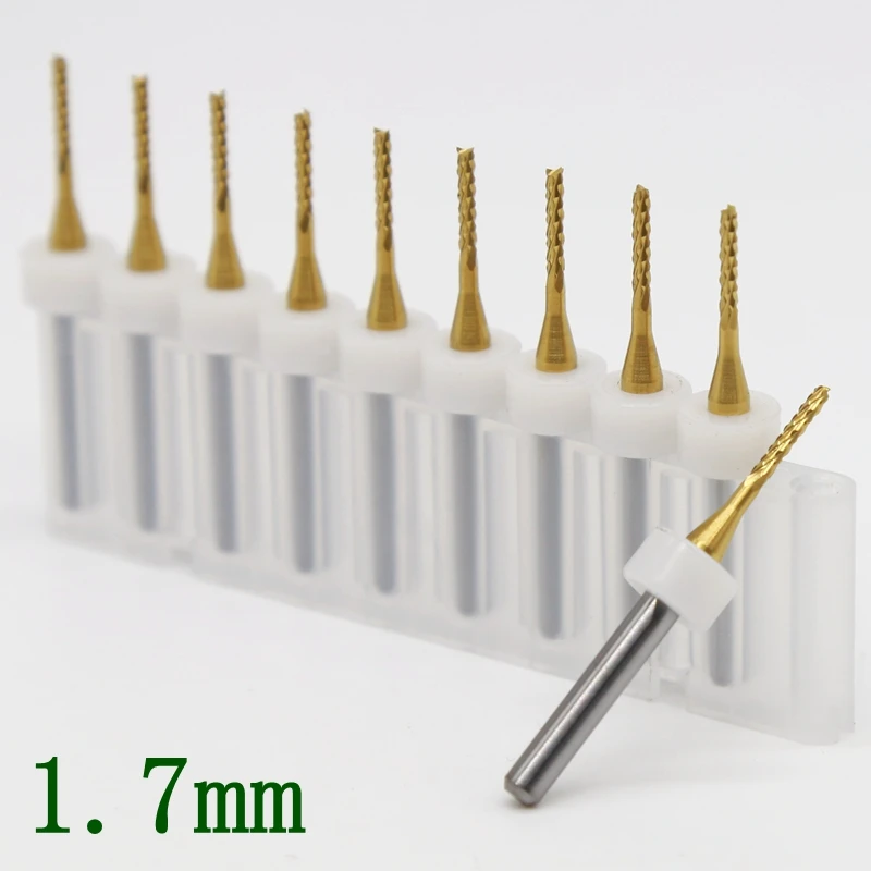 1.7mm titanium coated PCB end mill 10PCS strawberry CNC milling machine metal wood laser engraving cutting machine corn plate