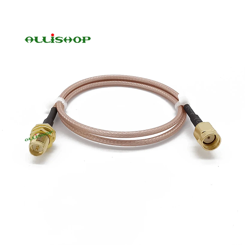 ALLiSHOP 0-6Ghz wifi pigtail RP-SMA male to RP-SMA female connector RF Coaxial jack plug low loss RG316 for FPV Antenna router