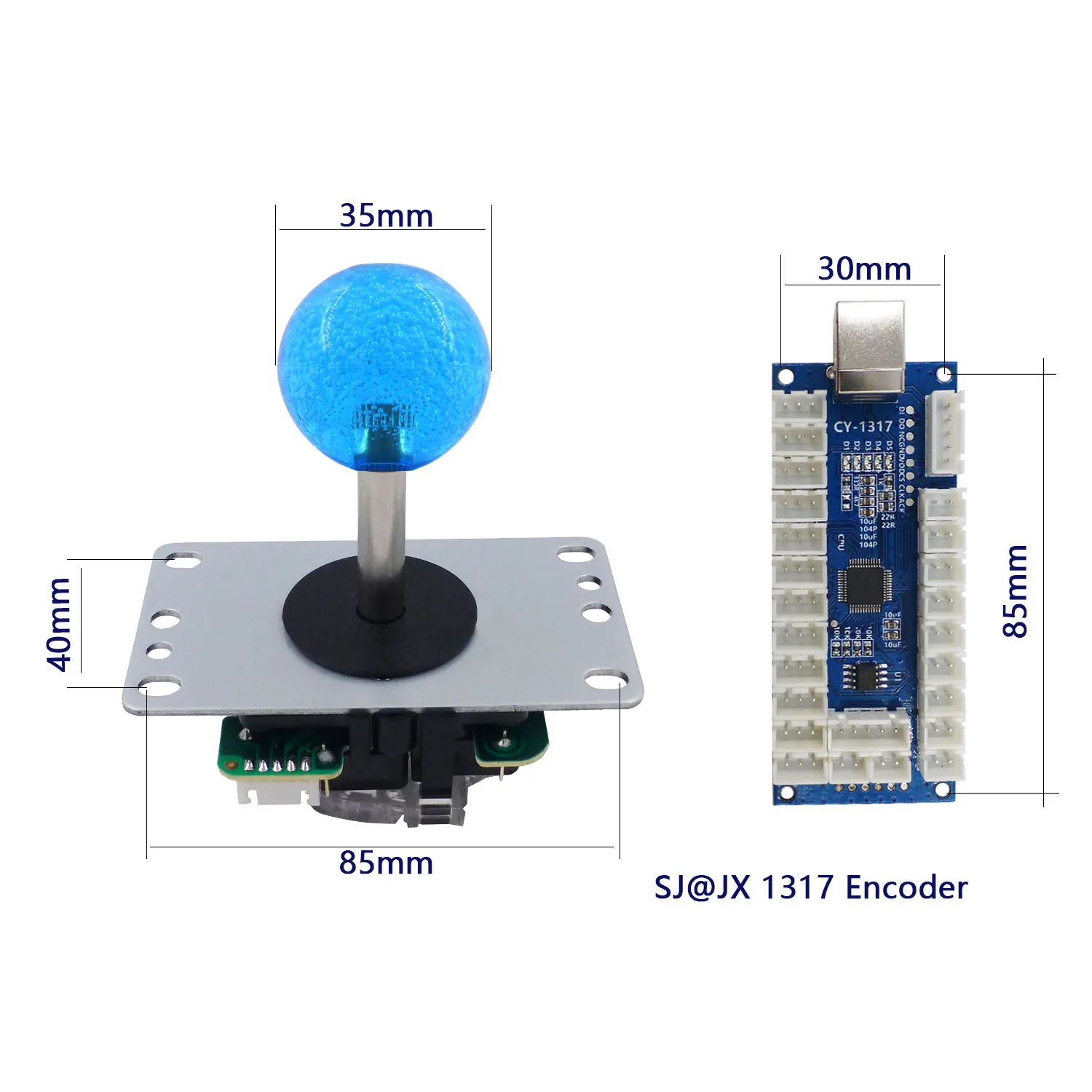 SJ@JX Arcade Game LED DIY Kit Controller Cherry MX Microswitch LED Button 8 Way Joystick USB Encoder for PC PS3 Raspberry Pi