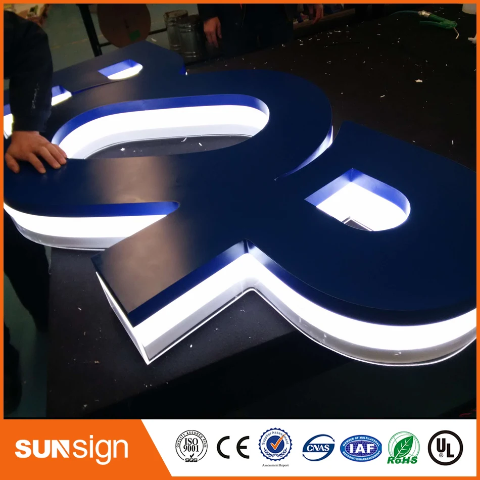 Factory Outlet personalize golden Stainless steel led backlit channel letter sign for 