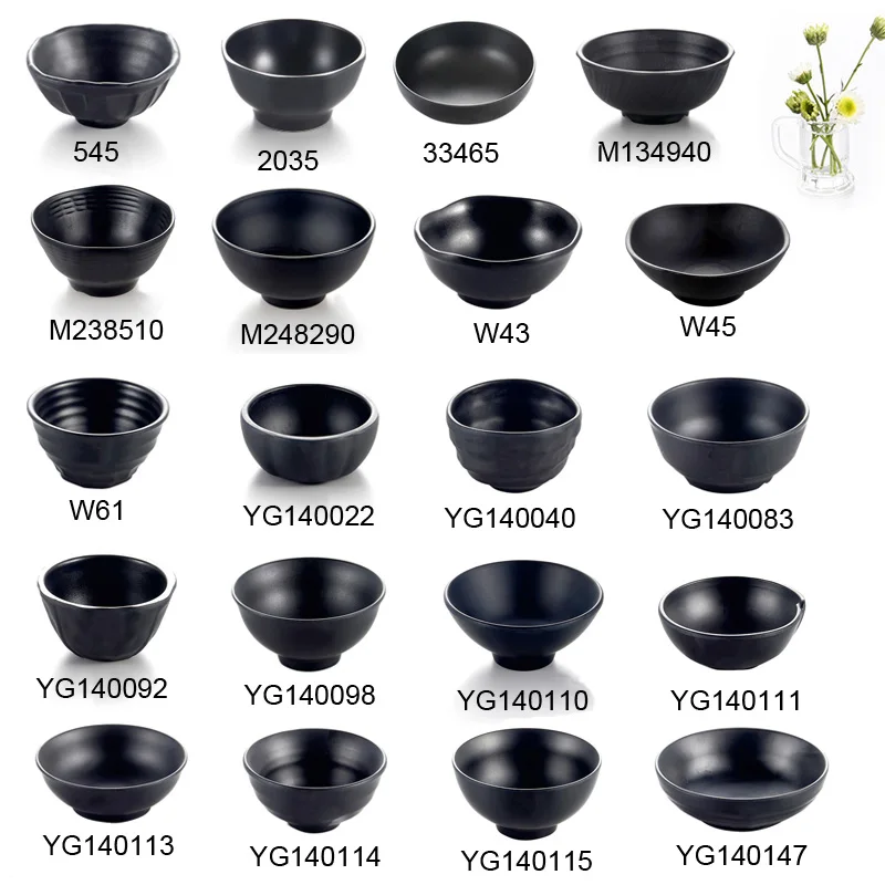 Melamine Dinnerware Black Frost Bowl Lrregular Square Bowl Fashion Restaurant Melamine Snack Bowl A5 Melamine Tableware