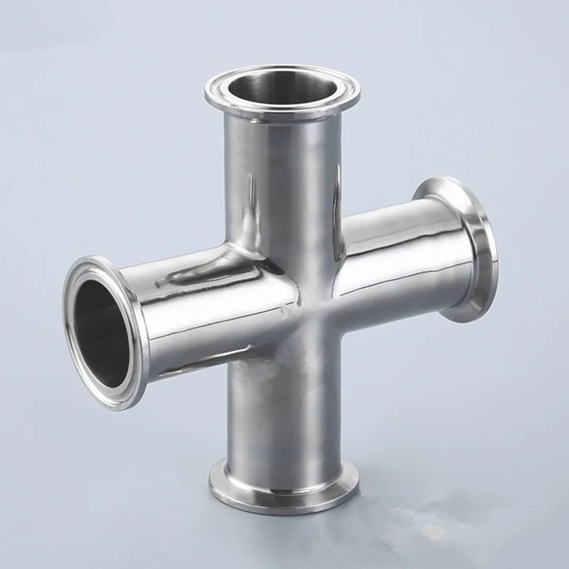 

3/4" 1" 1.5" Pipe OD 19/25/32/38mm Stainless Steel SS304 4 Way Cross Sanitary Fitting Tri Clamp Feerule OD 50.5mm Home brew