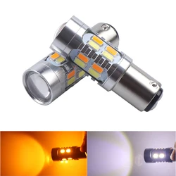 Niscarda-bombillas LED de estacionamiento, luz de señal de giro DRL, 2x1157 BAY15D 20smd, doble Color, blanco, ámbar, amarillo, Switchback