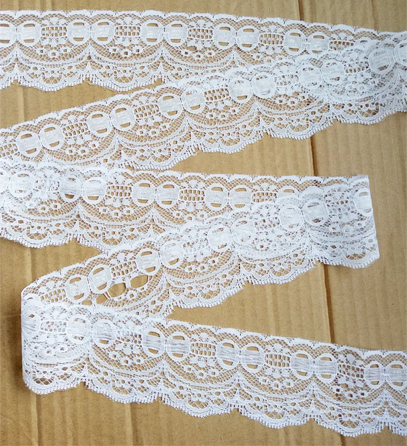 Hot 8yards Width 56mm white Embroidered Net  Lace Trim fabric Garment ribbon headband wedding gift DIY Accessories GH-65841