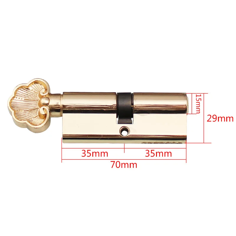 Gold Familiar Strands 70mm Brass Interior Door Lock Cylinder Masses Commercial Core Crossroads Chains Head for Security