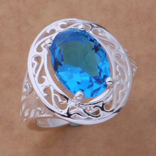 AR375 Hot Silver Plated Rings For Women&men Silver Color Jewelry Fashion Jewelry, Costly Blue Stone /aqgajhna Aseajjla