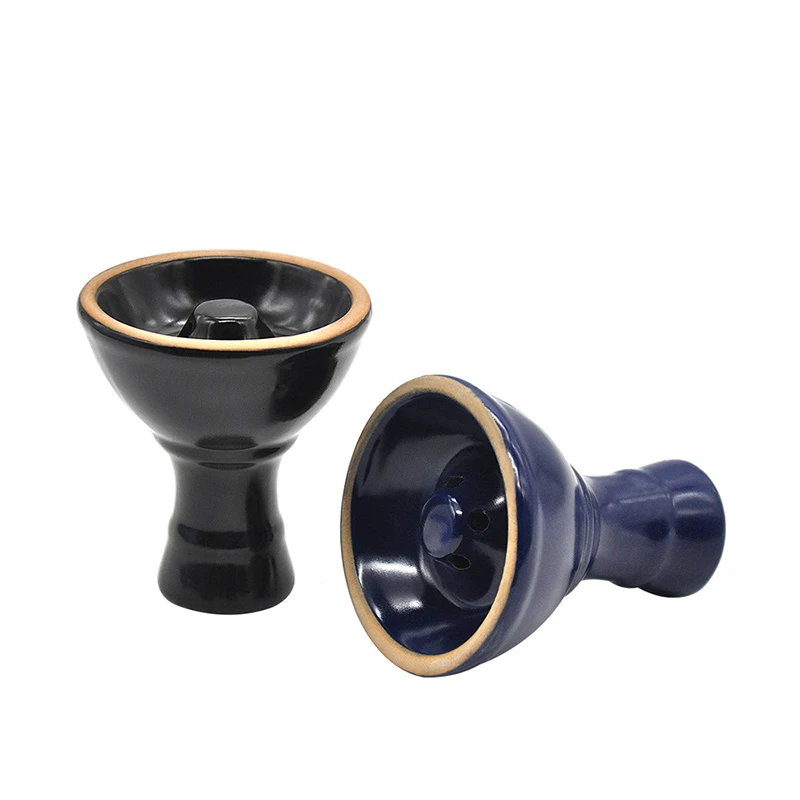 Black Vortex Shisha Bowl Blue Ceramic Hookah Head Red Flavor Holder Green Smoking Vaper Pot Flavour Top Accessory with Grommet