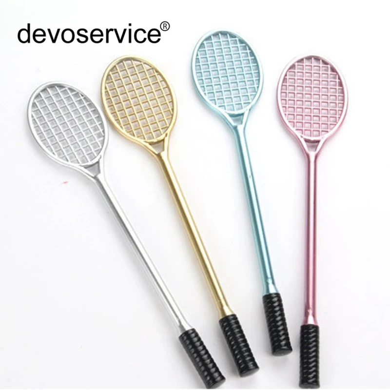 1Piece Creative Stationery Cute Tennis Racket Modeling Badminton Racket Gel Pen Kawaii 0.38mm Black Ballpoint Color School Pens