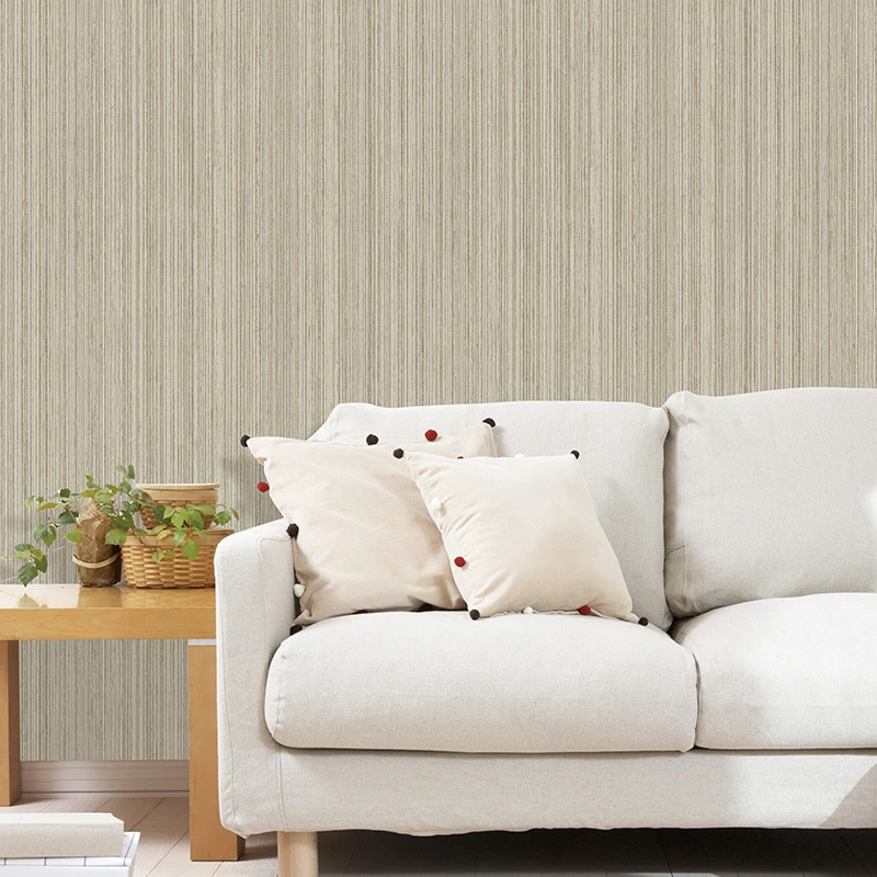 Beibehang wallpaper for living room Plain colour 3D non-woven wallpaper living room bedroom home Hotel vertical stripe wallpaper