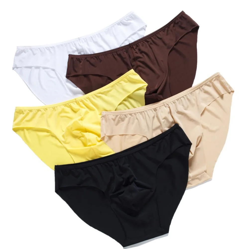 Underwear for men ice silk summer seamless briefs male casual underpants men\'s shorts gay underwear plus size pants wholesale