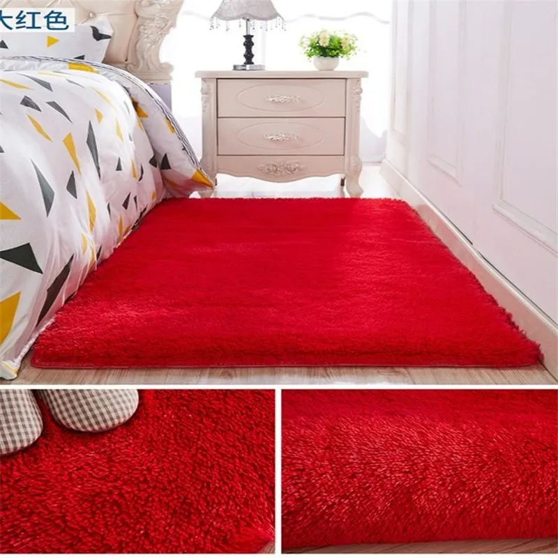 Top selling long hair Thickened washed silk hair non-slip carpet living room coffee table blanket bedroom rugs  bedside mat