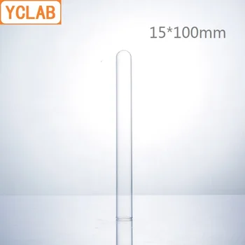 YCLAB 15*100mm cam test tüpü düz ağız borosilikat 3.3 cam yüksek sıcaklık dayanımı laboratuvar kimya ekipmanları