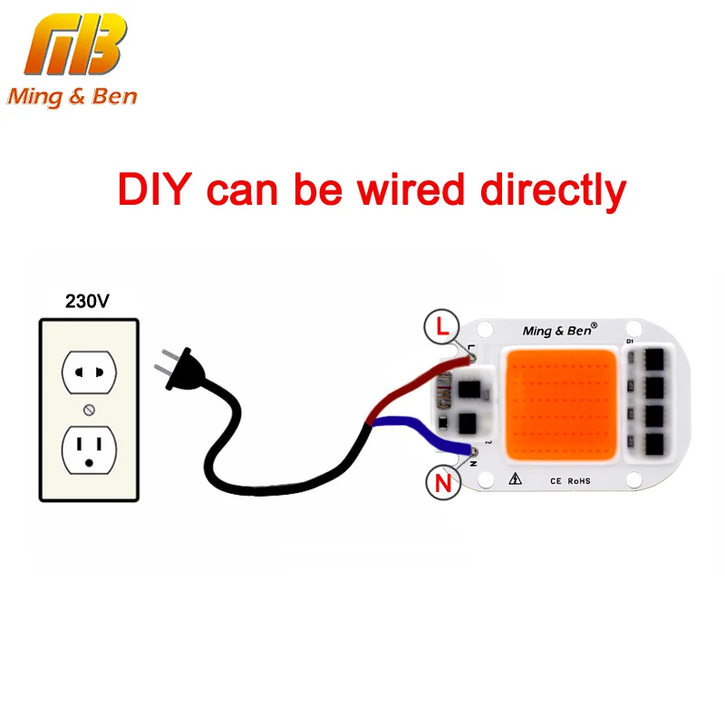MINGBEN LED Grow Plant Light Chip Full Spectrum 220V 110V 20W 30W 50W for Indoor Plant Seedling Grow and Flower Growth Lighting
