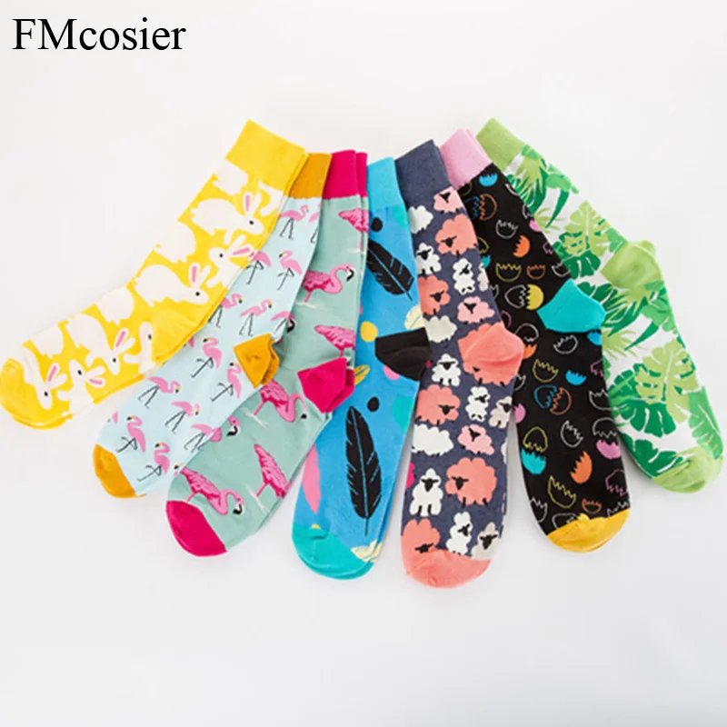 7 Pairs Pack High Quality Combed Cotton Men's Winter Autumn socks harajuku 42 44 46 Comfortable men 100℅ cotton Happy Sock