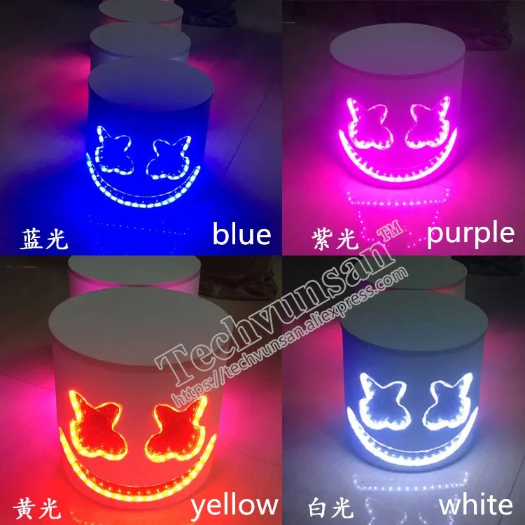 LED luminous mask Spun sugar DJ head cover Helmet Noctilucent hat Music Festival Atmosphere prop singer Performance clothes