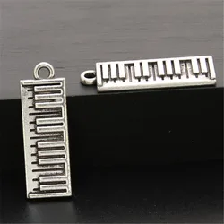 15pcs   Tibetan Silver Color Piano Charms Pendants Keyboard Music Charm Jewelry Making A2548