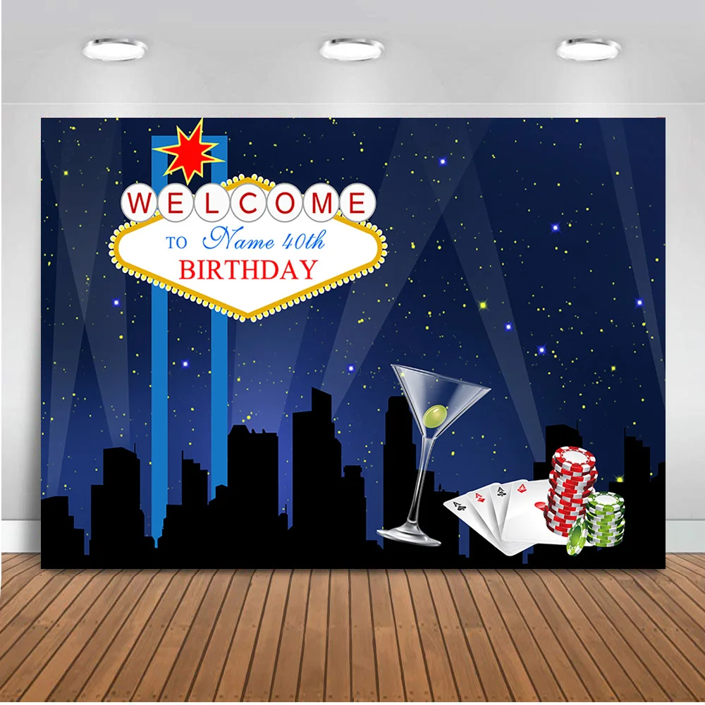 

Casino Backdrop for Photography Happy Birthday Theme Party Background for Photo Studio Las Vegas Backdrops 405