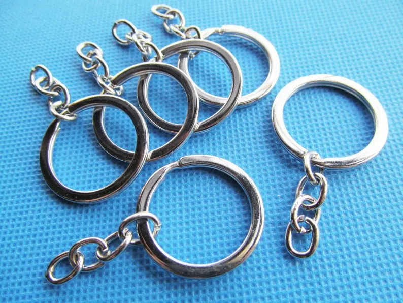 100pcs Good 28mm Silver tone/Antique Bronze Key Chain Ring Connector Clasp Pendant Charm Finding,Exctender ChainDIY Accessory