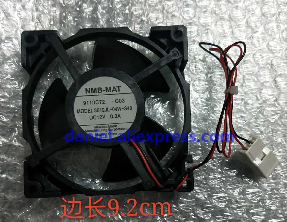 الأصلي 3612JL-04W-S40 DC12V 0.3A 2 خطوط لمروحة تبريد الثلاجة 9 سنتيمتر