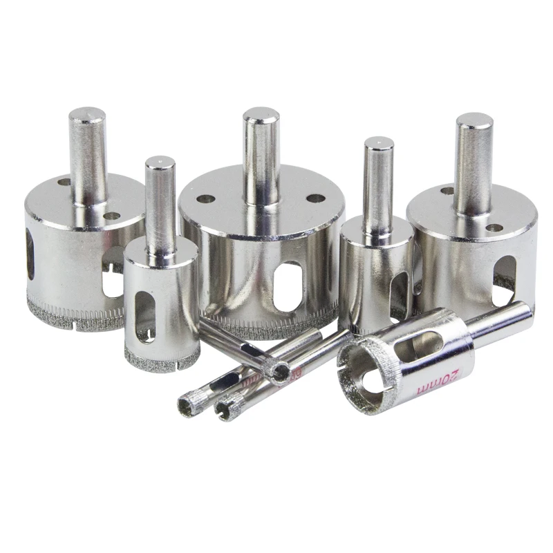 Ponteira Revestida de Diamante 45 mm 48 mm 50 mm 53 mm 55 mm 60 mm 65 mm Vidro Cerâmico Mármore Granito Ferramenta de Corte Serra de Orifício Broca