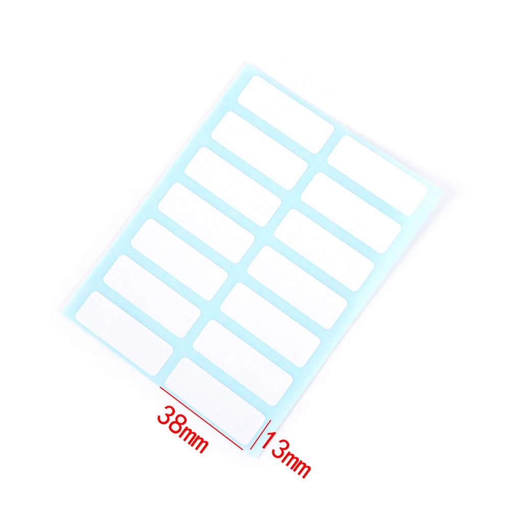 12Sheets/Pack 3.8Cm X 1.3Cm Zelfklevende Sticky Blank Note Label Bar White Label Beschrijfbare Naam lege Stickers