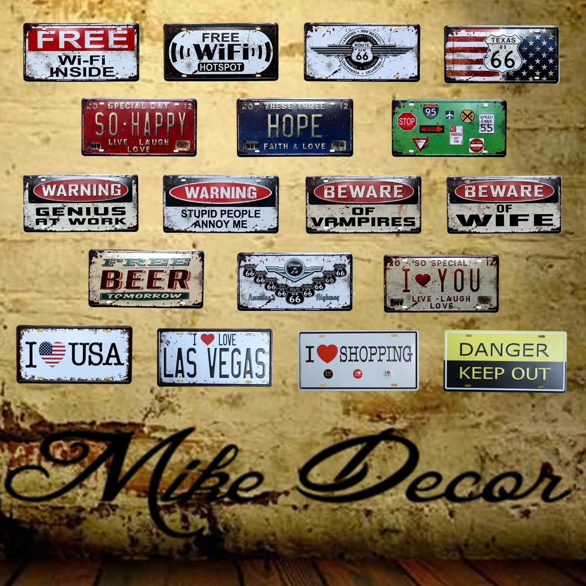 [ Mike86 ] WiFI USA Metal Sign Wall Plaque Decoration 30*15 CM FG-113