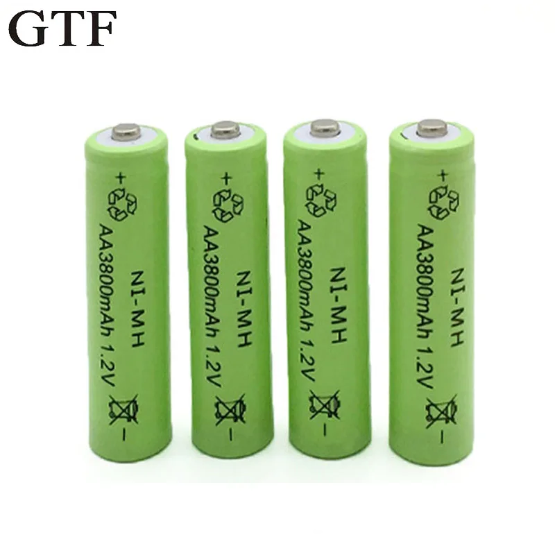 GTF 1.2V 3800mah AA Battery Ni-MH Rechargeable Neutral Battery Rechargeable battery AA batteries for camera RC toys Accumulator