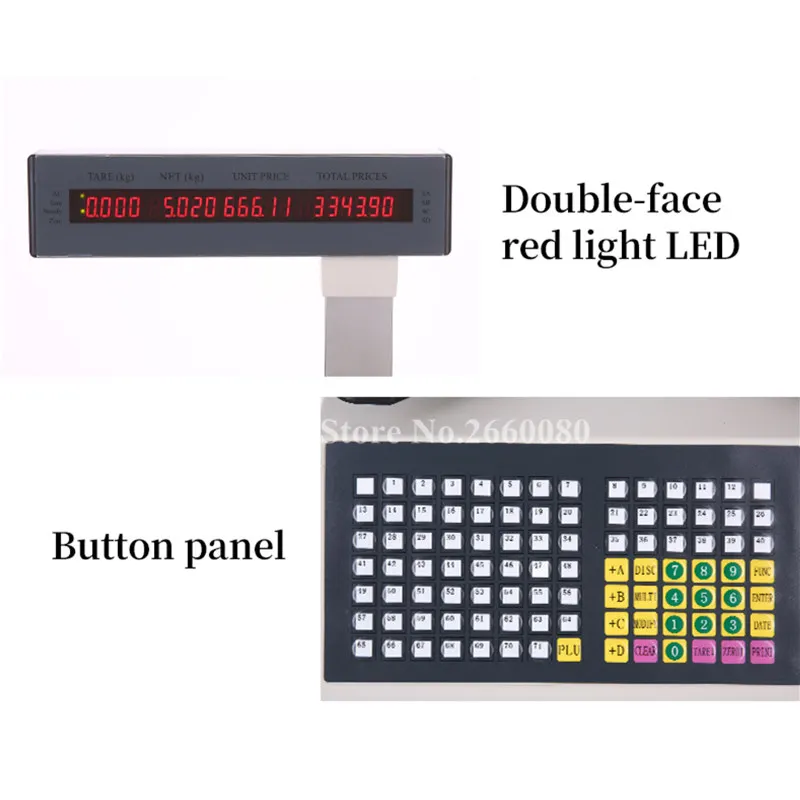 Barcode Scale Label Printing Balance (TM-15A-5D) Digital Electronic Scale & Printer English Russia Arabic Spanish