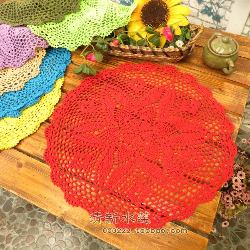 free shipping cotton crochet 45 cm Round lace tablecloth for wedding decor for coffee table cover towel as innovative item