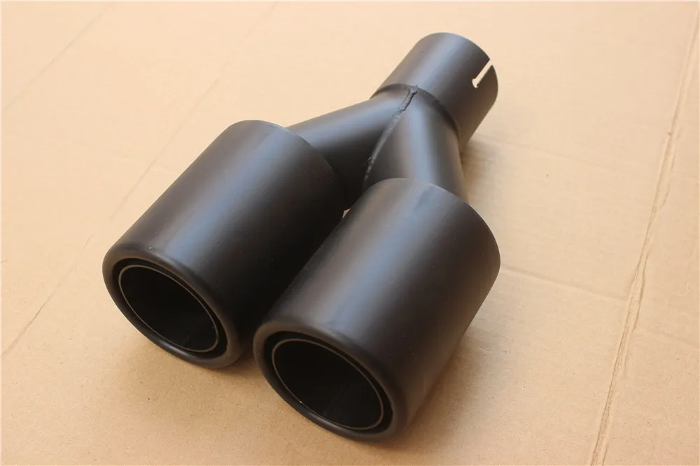 1PCS Black Stainless Steel Universal Exhaust Tip Remus Dual Exhaust Muffler Pipe Tip for bmw benz honda etc