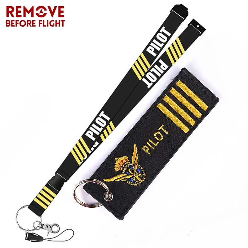 Remove Before Flight  Aviation Gifts Lanyard Keychain Turbo Keychain Crew Neck Strap Pilot Lanyard Keychain Anti Static Keychain