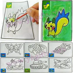 10PCS/LOT.New Magic water art,Coloring art paper,Color painting,Touch water to draw,Mixed design.12x17.5cm.FreeshippingWholesale