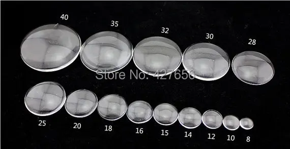 100pcs Good Quality 35mm Domed Round Transparent Clear  Magnifying Flatback Glass Cabochon,for Jewelry & Mobilephone Decoration